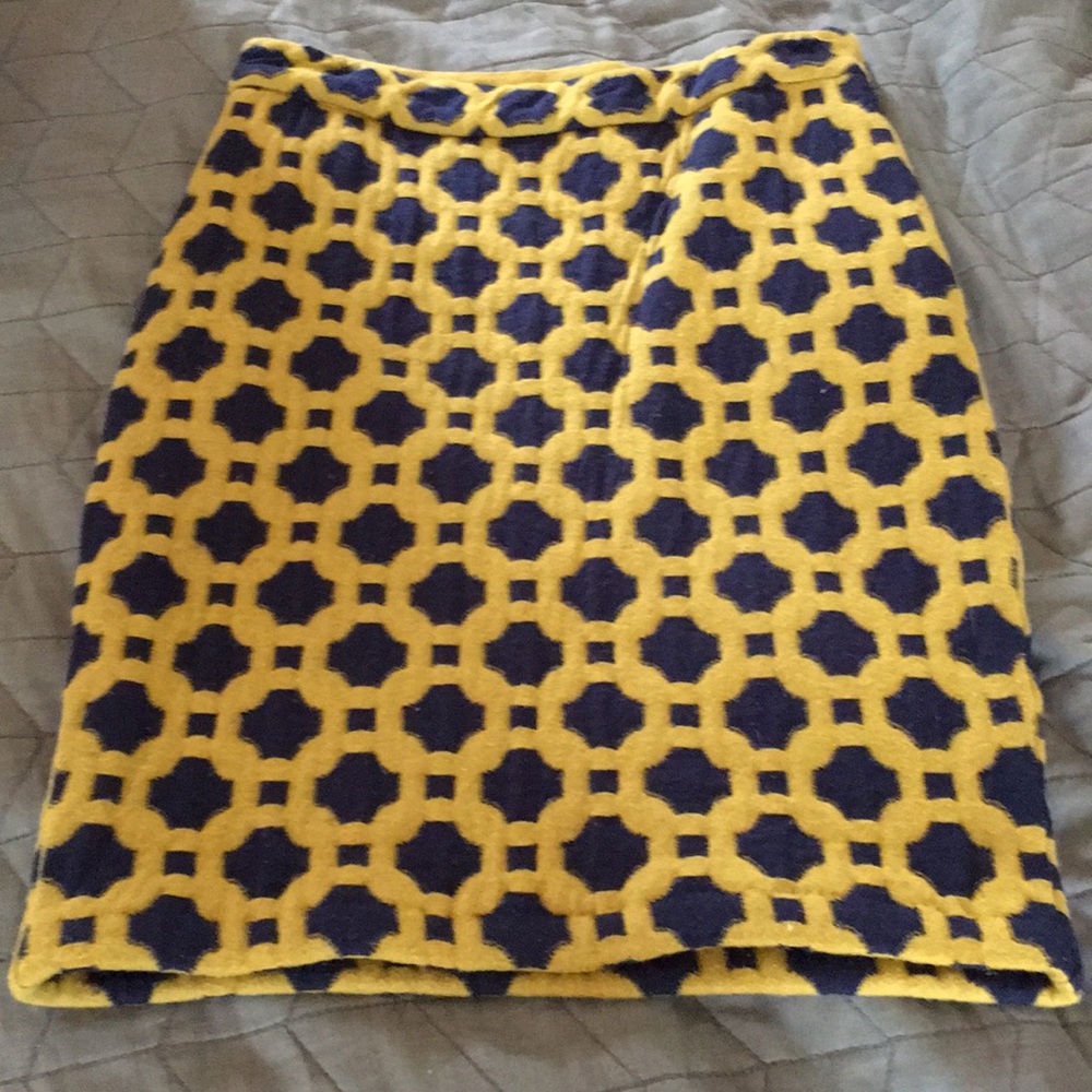 Olive and Navy Pencil Skirt